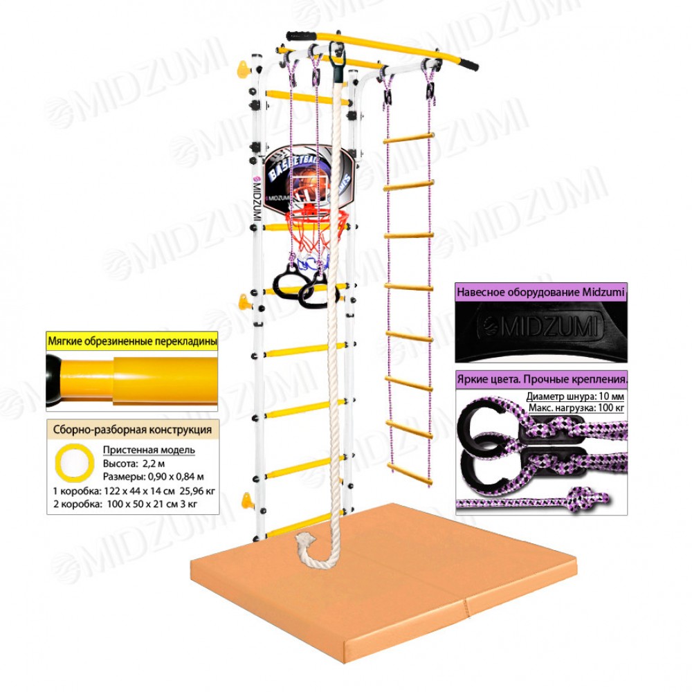 Шведская стенка Midzumi Niji Kabe Basketball Shield c матом №4
