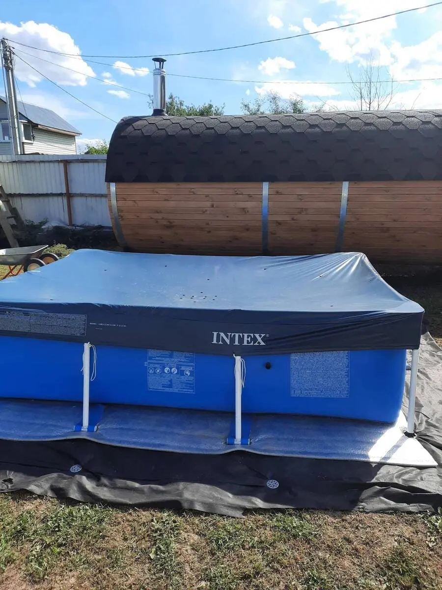 28038 intex тент покрывало для прямоугольного бассейна rectangular pool cover