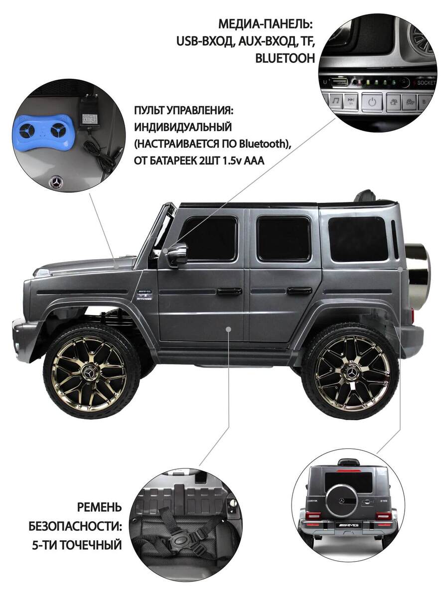 Электромобиль RiverToys Mercedes-Benz G63 T999TT купить в магазине Жирафик