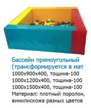 Сухой бассейн "Прямоугольный" (трансформируется в мат) 1000x1200x400 Сухой бассейн "Прямоугольный" (трансформируется в мат) 1000x1200x400
