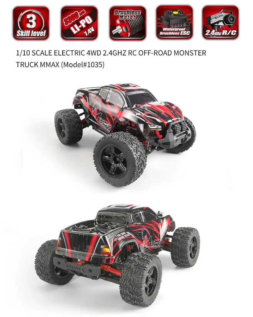 Купить Радиоуправляемая машина Remo Hobby Mmax 4WD 2.4G 1:10 RH1035 в  Краснодаре – интернет-магазин «Жирафик»