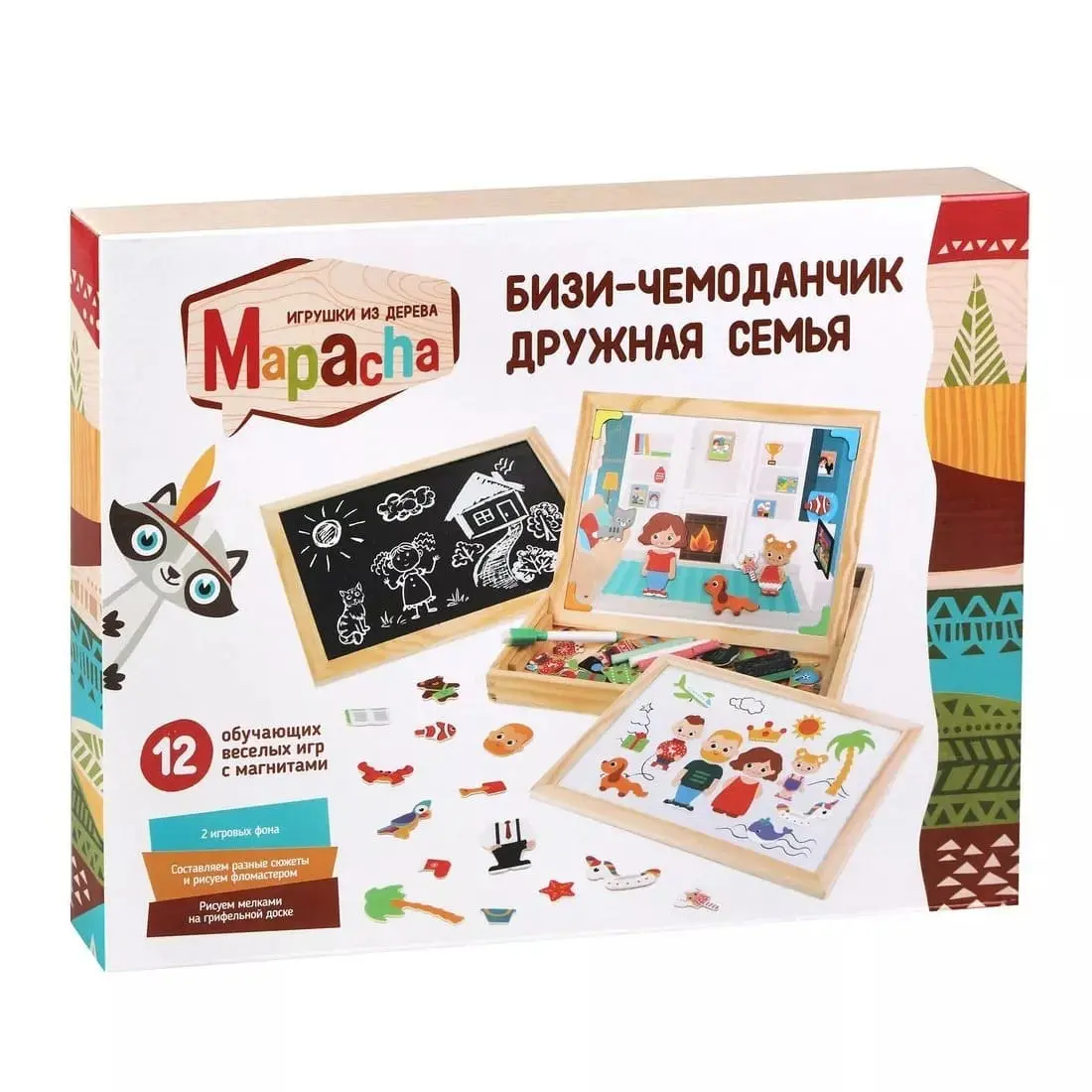 Деревянная игрушка Mapacha Чудо-чемоданчик Дружная семья