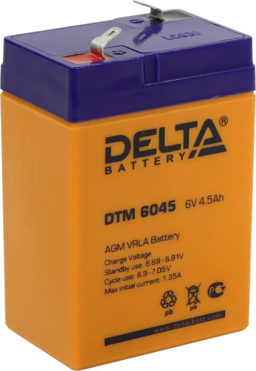 Аккумулятор Delta DTM 6045 6V 4.5Ah купить в магазине Жирафик