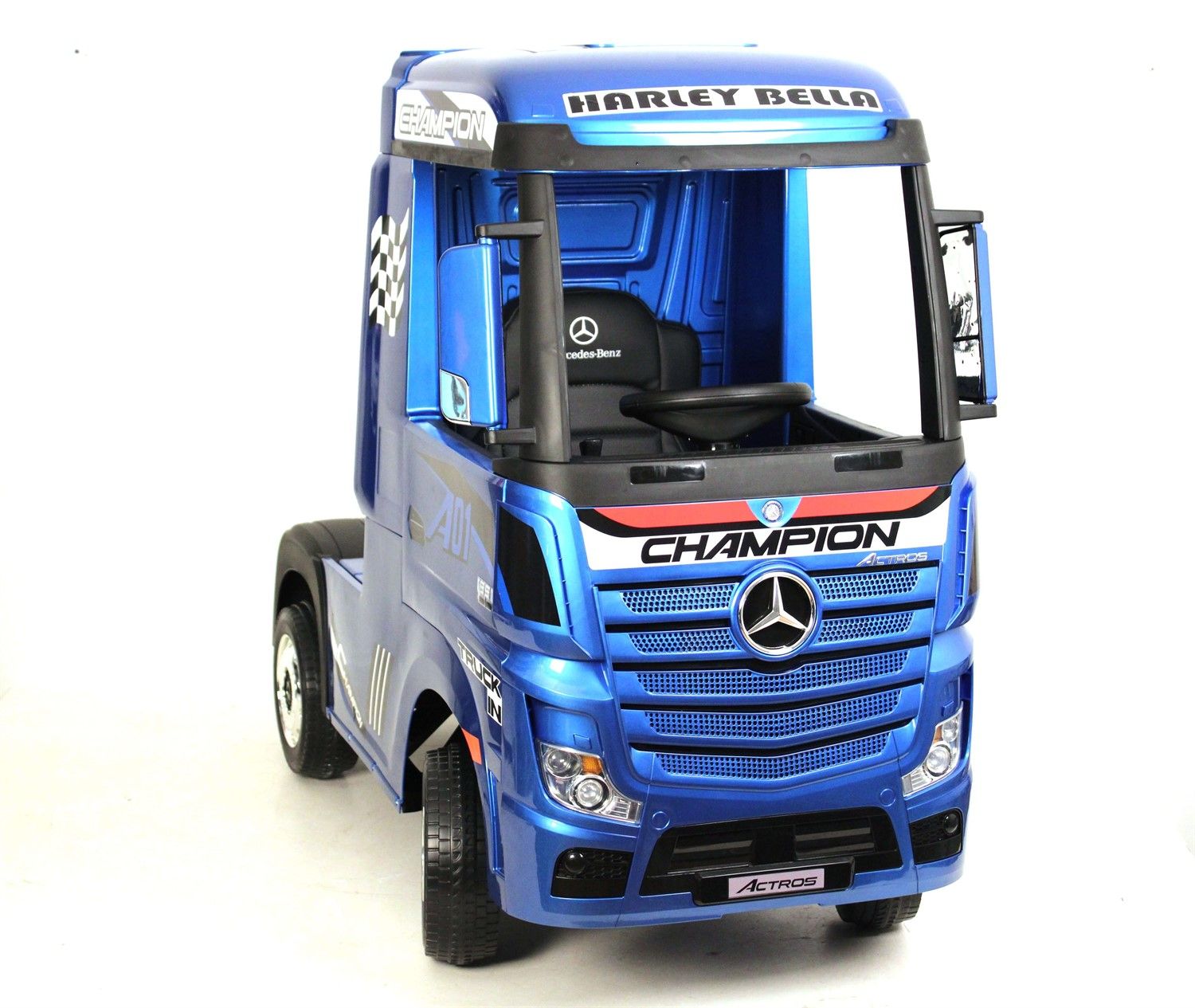 RiverToys Детский электромобиль Mercedes-Benz Actros 4WD (HL358) синий глянец